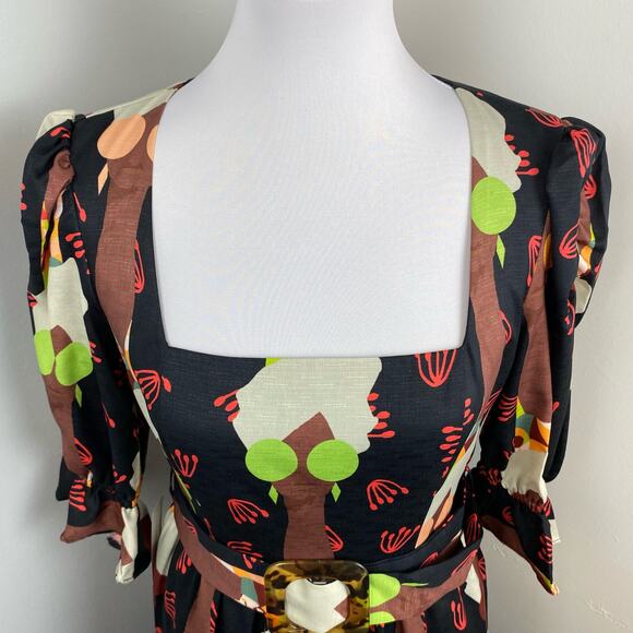 Hutch Let's Go Colorful Boho Square Neck Maxi Dress Size 4 $179 - Picture 6 of 13